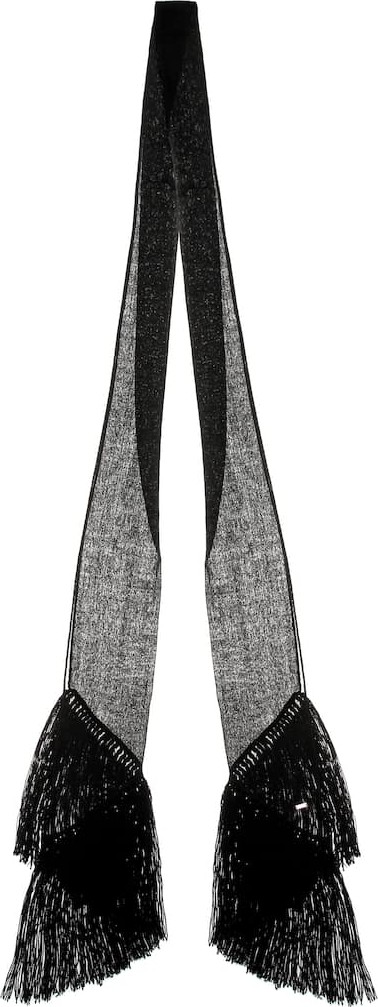 Saint Laurent Fringe-trimmed wool scarf