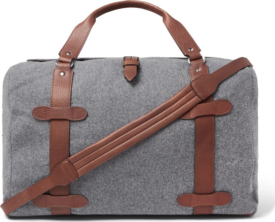 Brunello Cucinelli Leather-Trimmed Wool Holdall