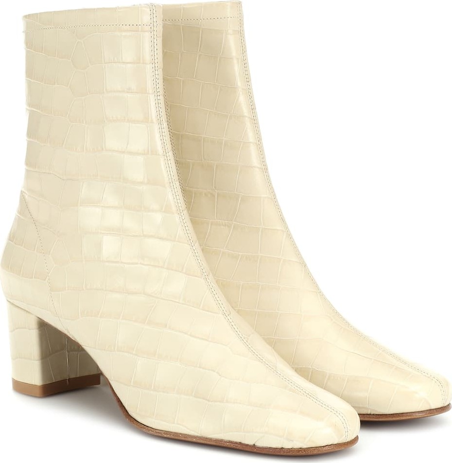 By Far Sofia embossed leather ankle boots