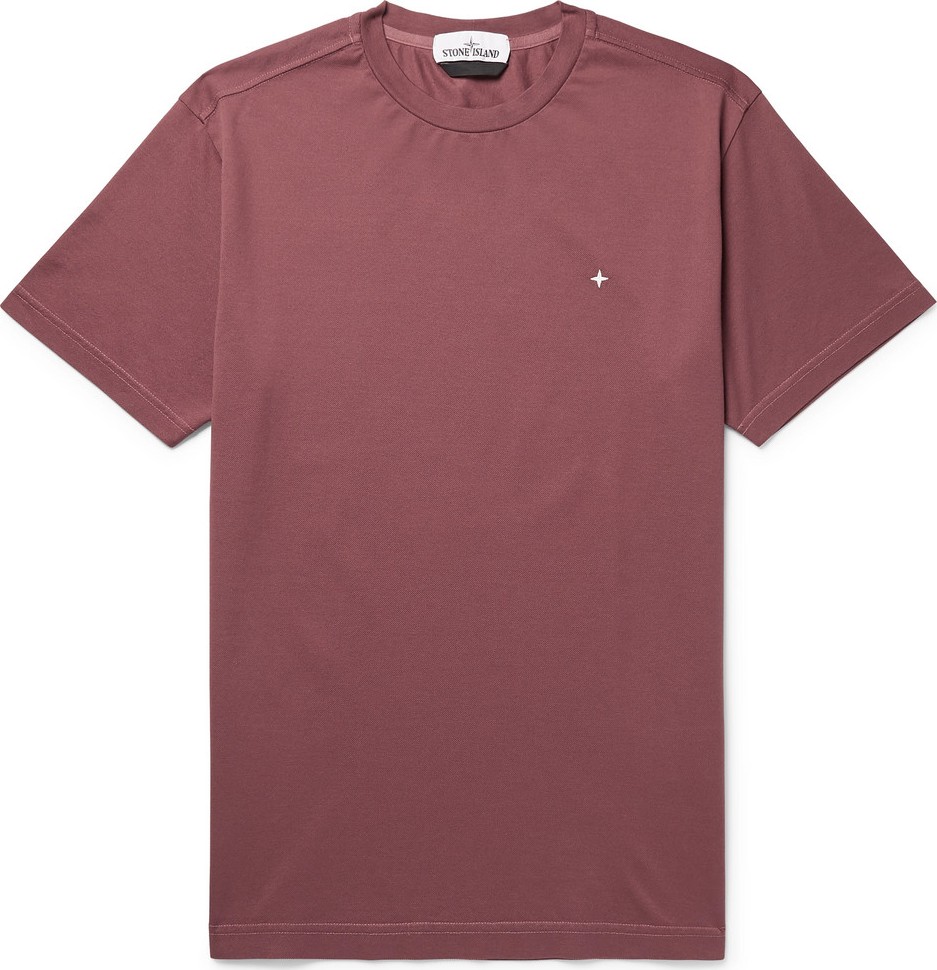 Stone Island Logo-Embroidered Cotton-Piqué T-Shirt