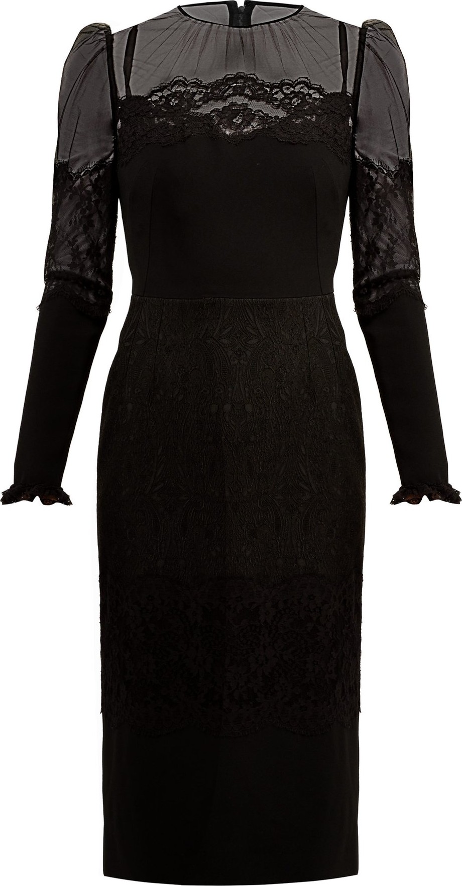 Dolce & Gabbana High-neck lace and tulle dress