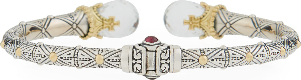 Konstantino Crystal Corundum & Garnet Kick Cuff Bracelet