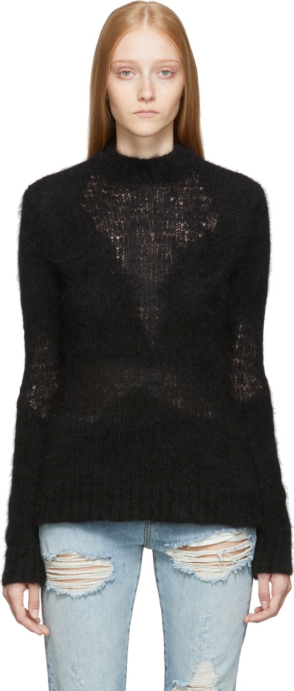 Unravel Black Slim Fit Crewneck Sweater