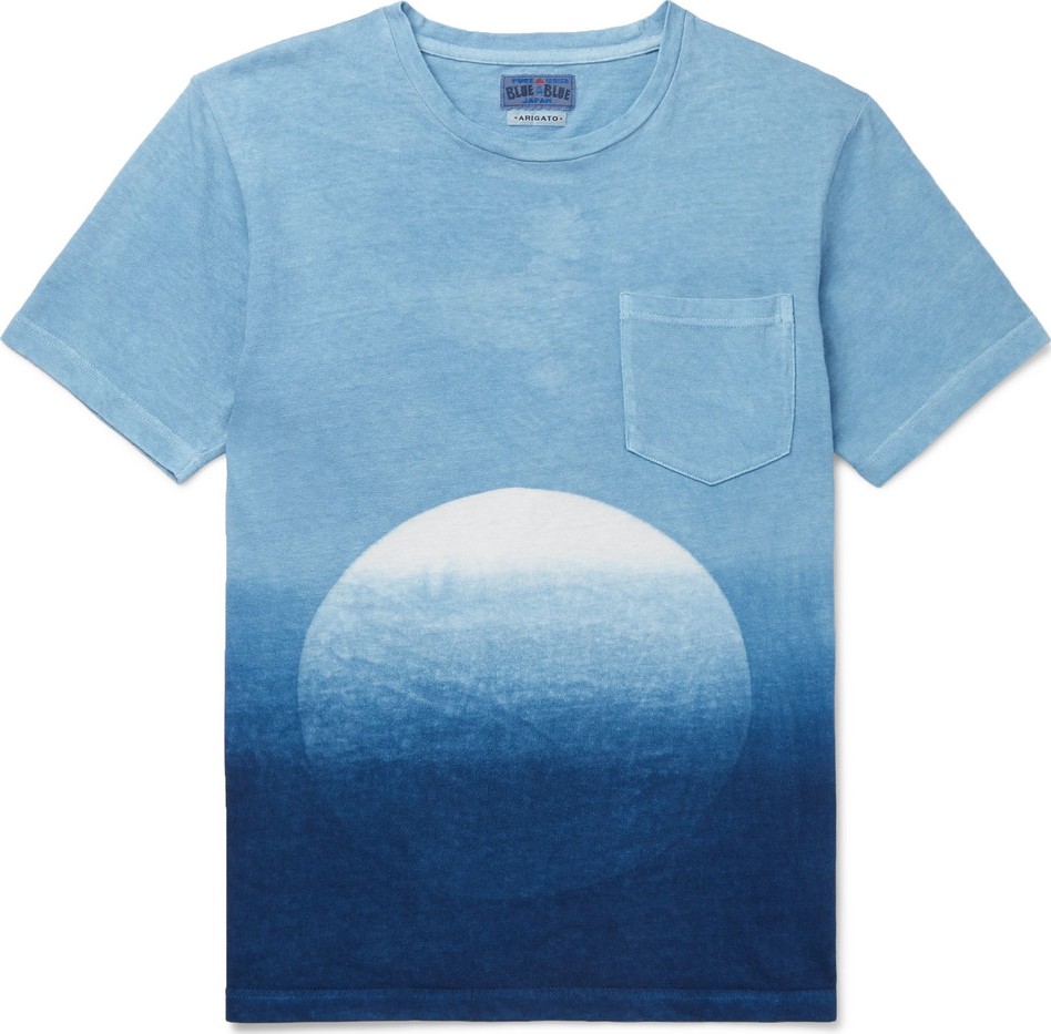 Blue Blue Japan Slim-Fit Dégradé Indigo-Dyed Cotton-Jersey T-Shirt