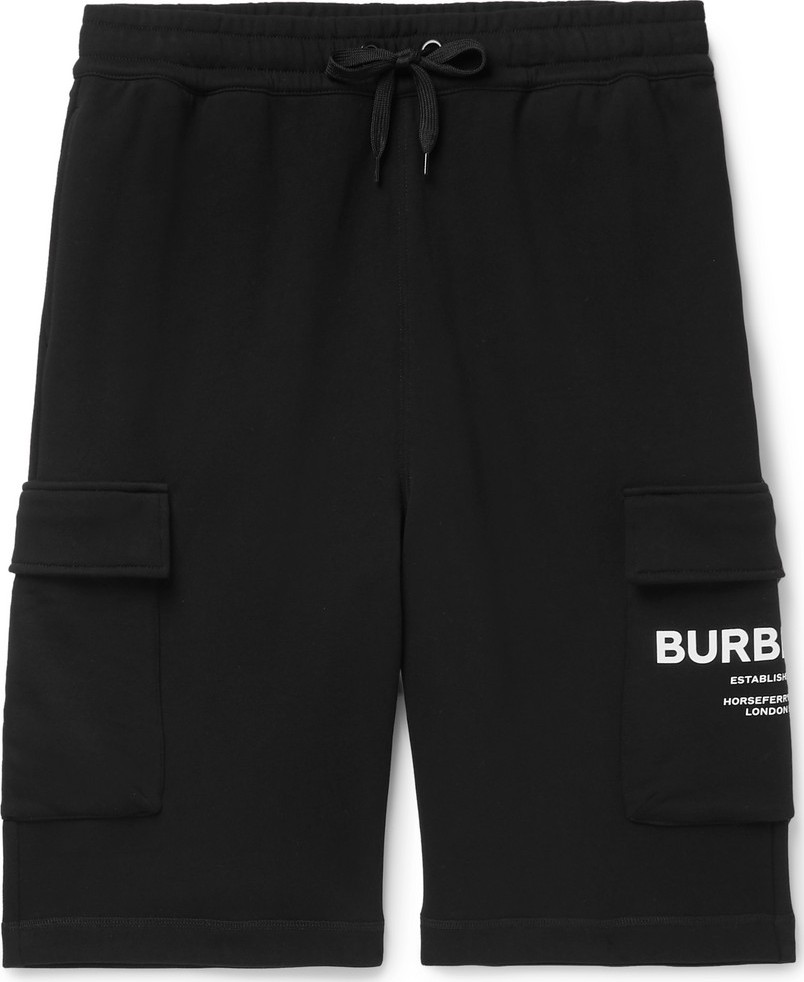 Burberry London England Logo-Print Loopback Cotton-Jersey Cargo Shorts