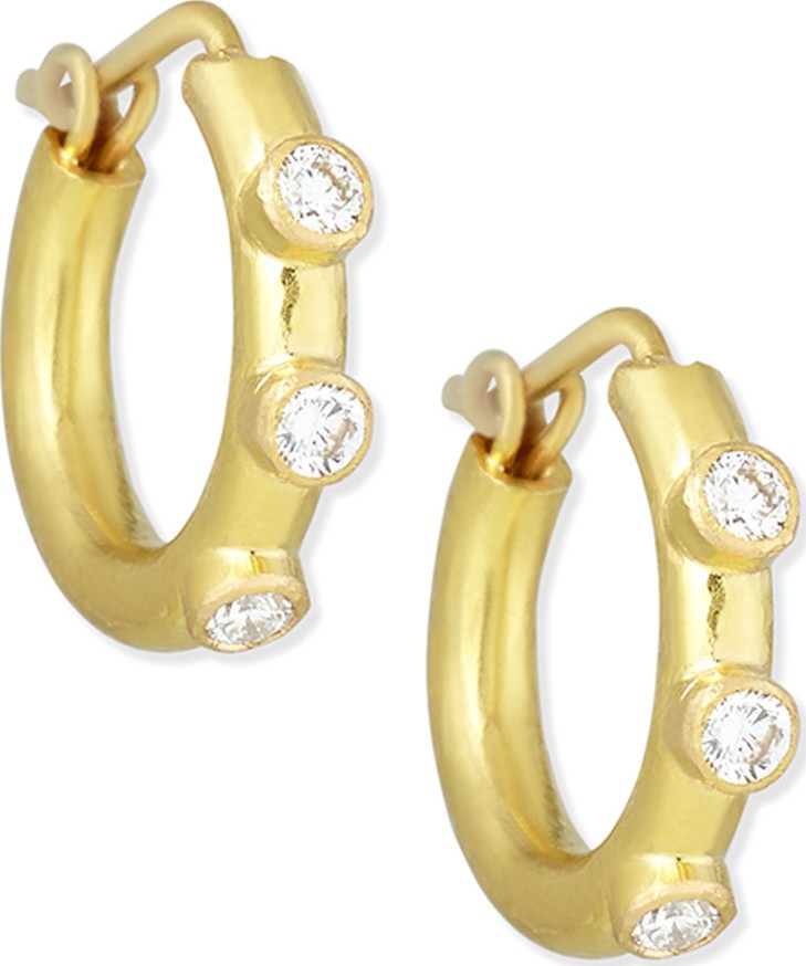 Elizabeth Locke 19K Big Baby Diamond Hoop Earrings