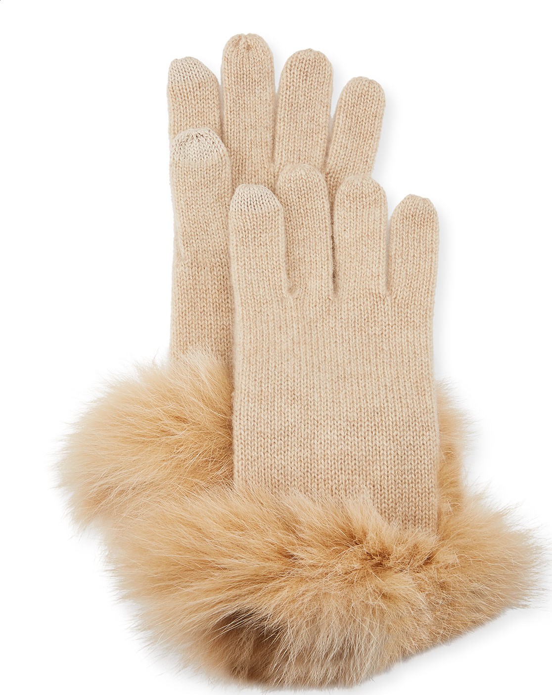 Sofia Cashmere Cashmere Gloves w/ Fur Cuffs