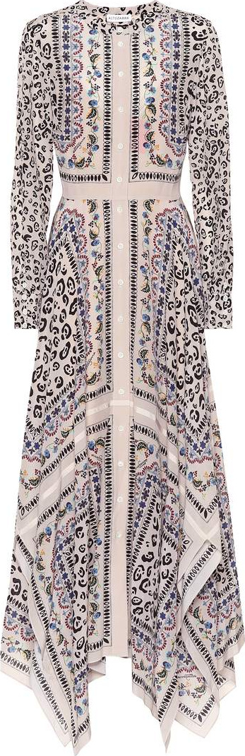 Altuzarra Mixed-print silk dress