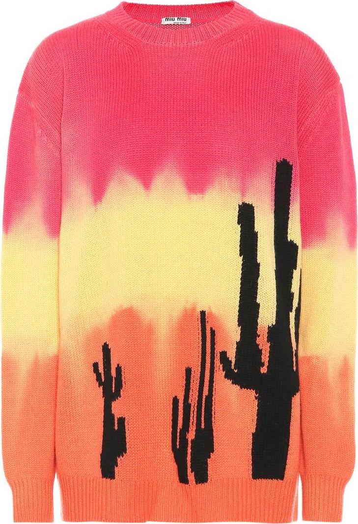Miu Miu Intarsia tie-dyed cashmere sweater