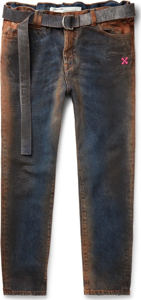 Off White Oil-Washed Denim Jeans