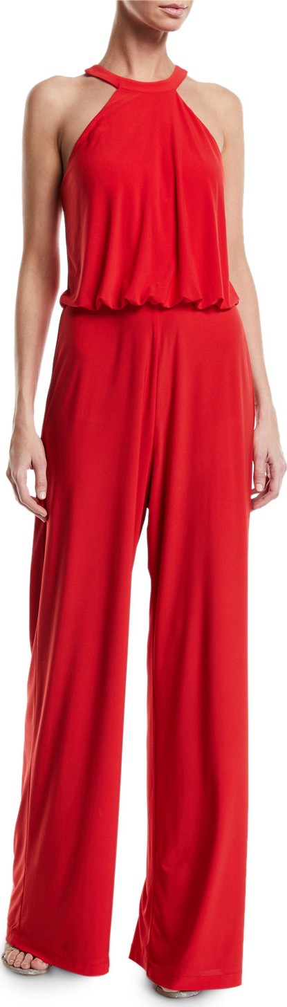 Jay x JayGodfrey Anselm Halter-Neck Column Gown w/ Keyhole Front