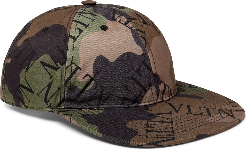 Valentino Valentino Garavani Camouflage Logo-Print Shell Baseball Cap