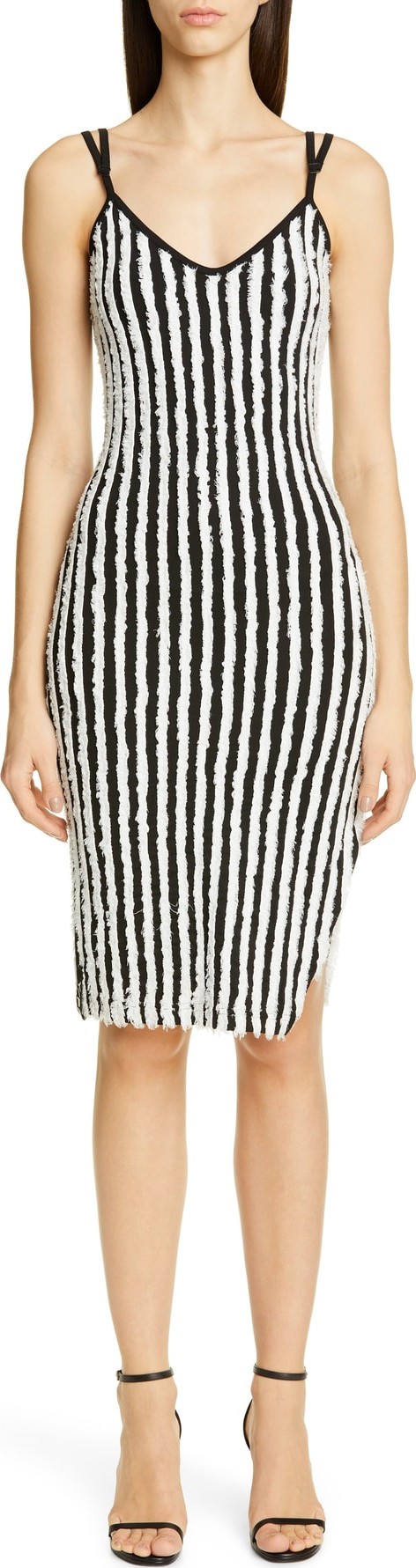 Y/Project Paisley Fray Stripe Body-Con Dress