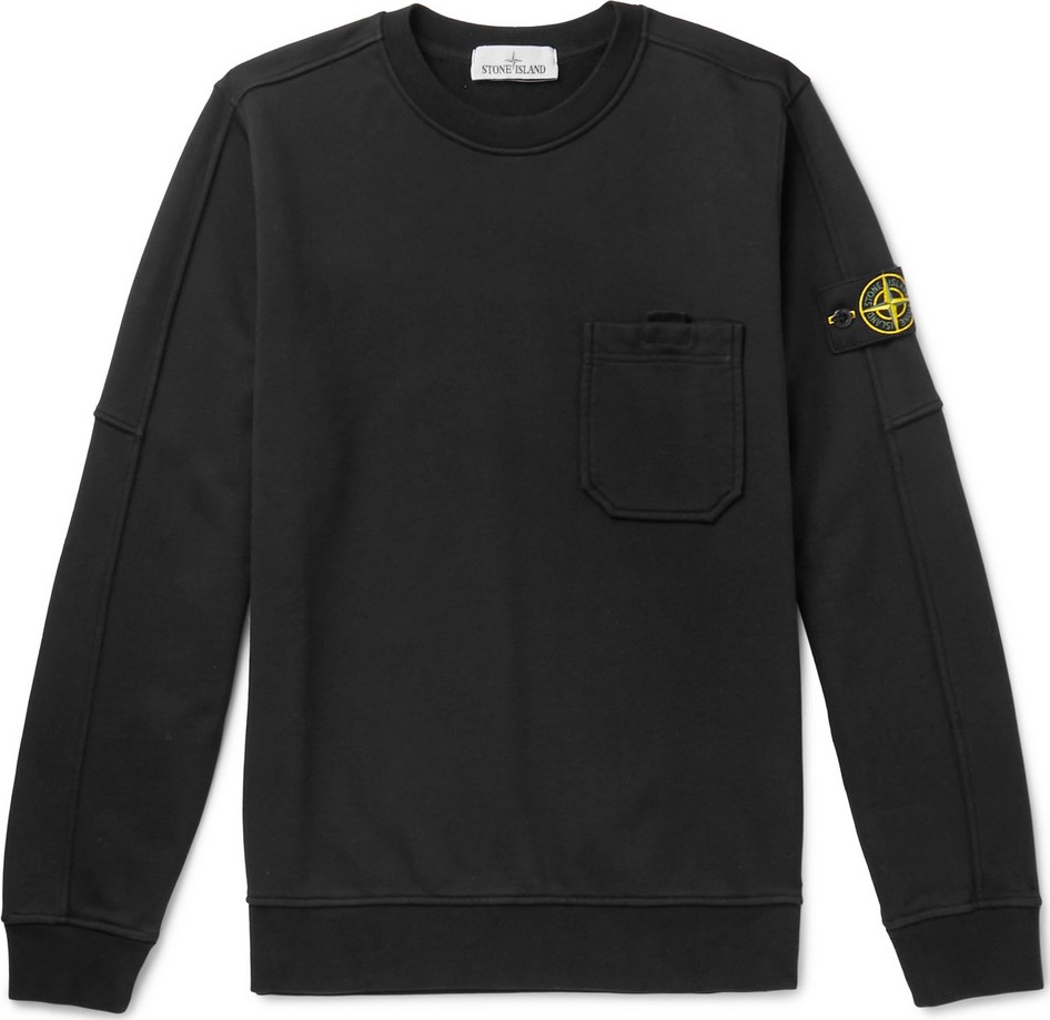 Stone Island Logo-Appliquéd Loopback Cotton-Jersey Sweatshirt