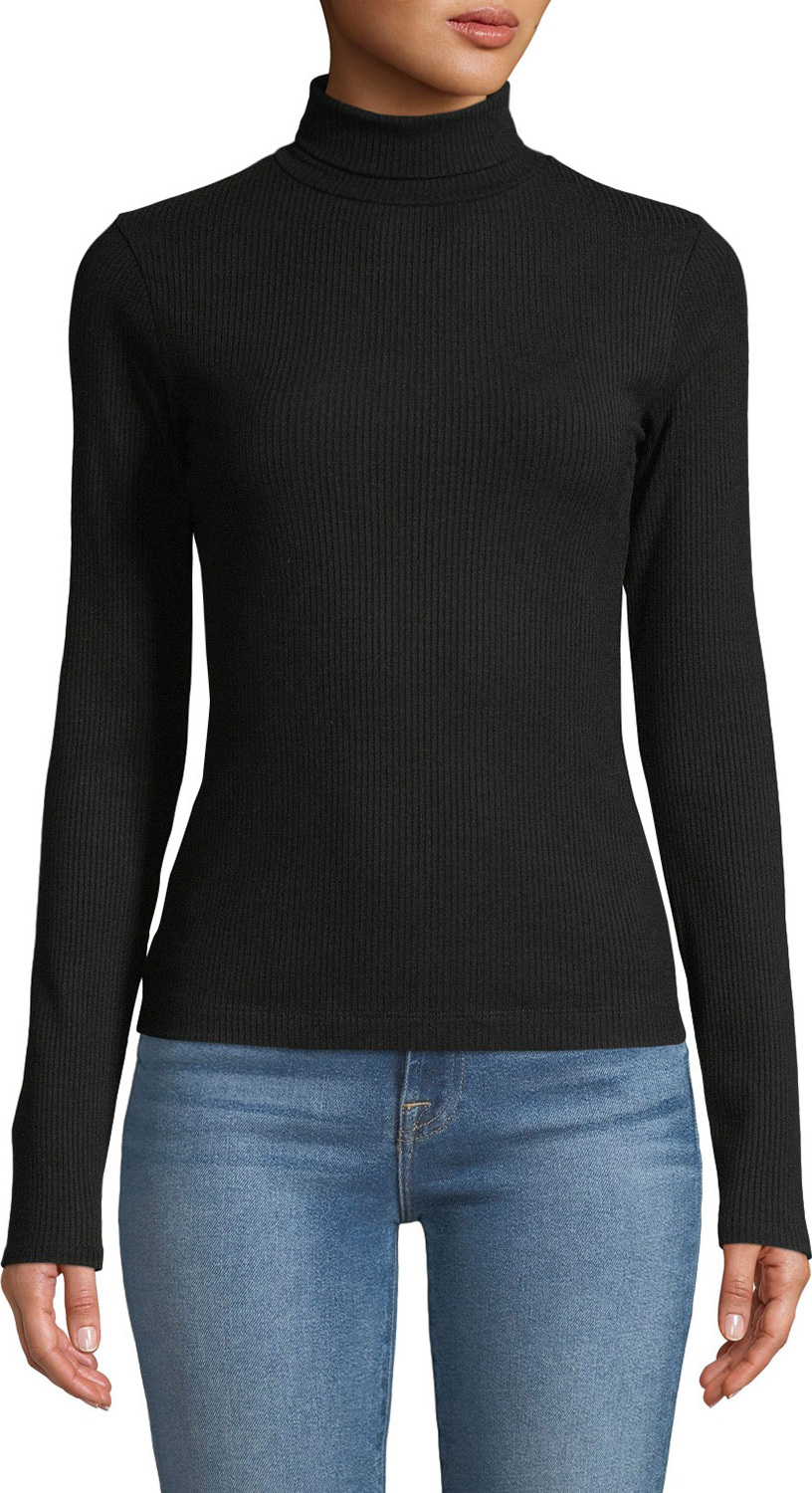 7 For All Mankind Turtleneck Long-Sleeve Ribbed Tee