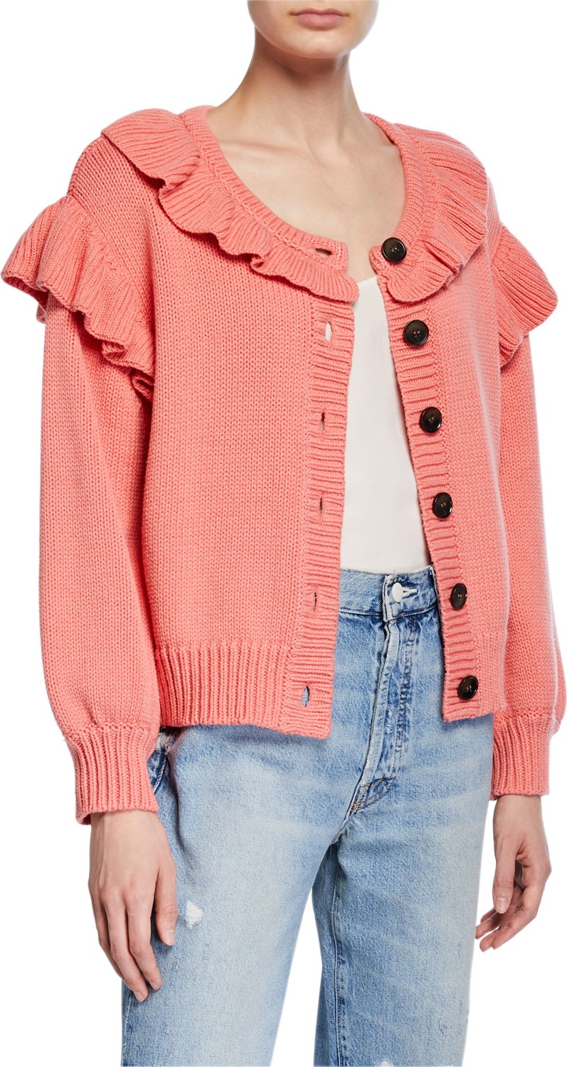 THE GREAT. The Ruffle Cardigan