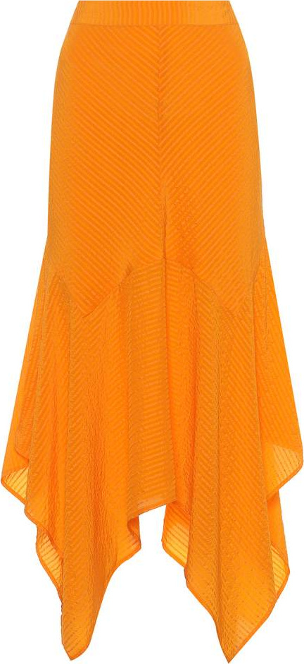 Ganni Wilkie silk and cotton midi skirt