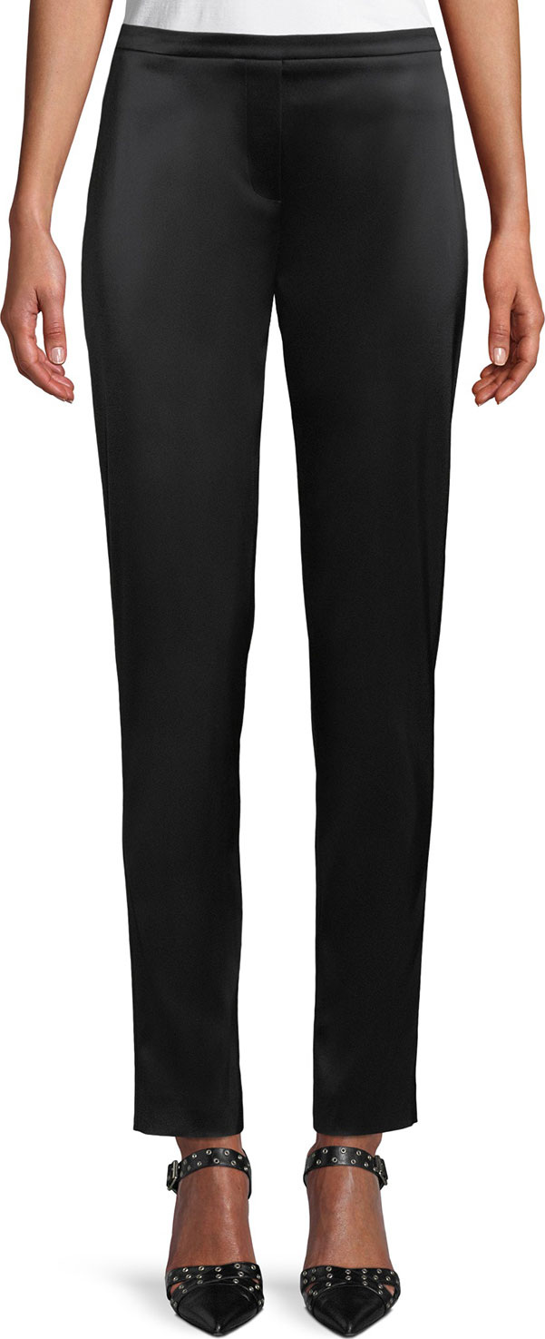 Elie Tahari Marcia Straight-Leg Satin Pants Elie Tahari Marcia Straight-Leg Satin Pants