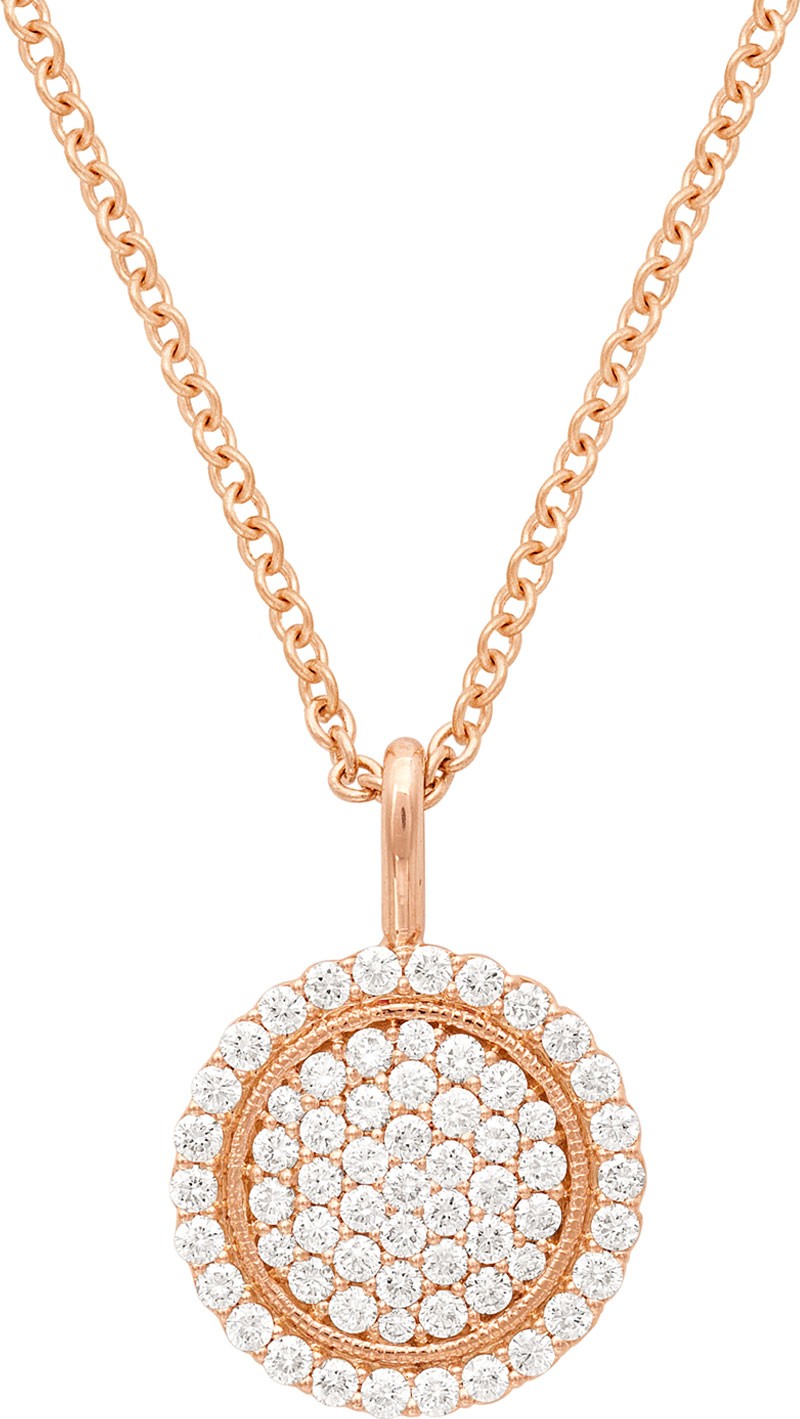 Jamie Wolf 18k Scallop Pave Pendant Necklace