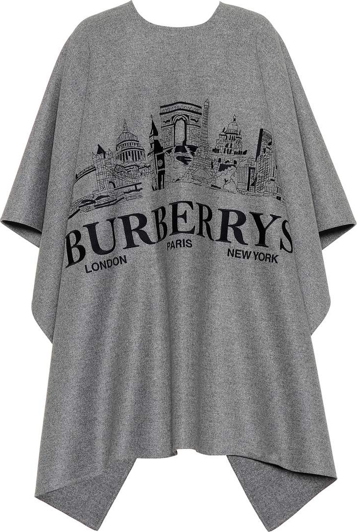 Burberry London England Embroidered cashmere poncho