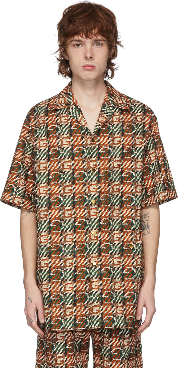 Gucci Multicolor G Print Short Sleeve Shirt