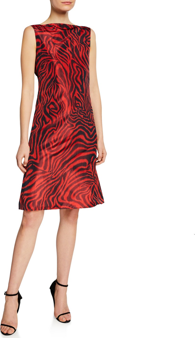 Calvin Klein 205W39NYC Animal-Print Sleeveless V-Back Dress