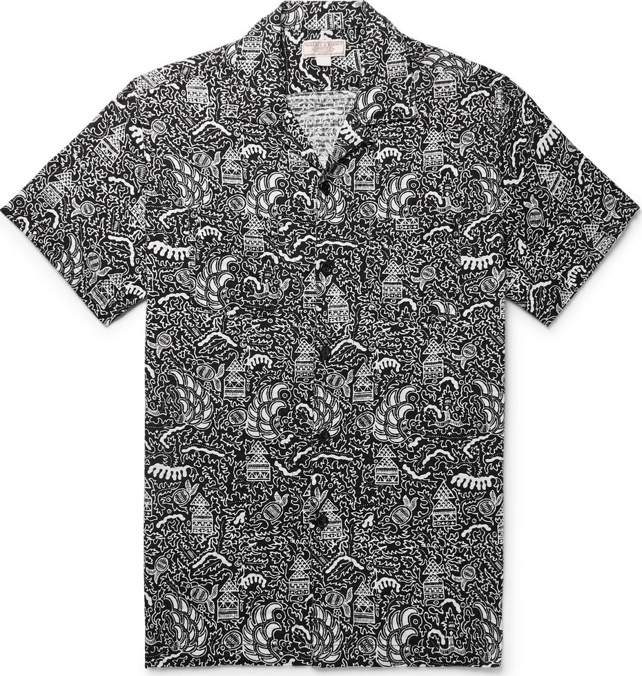 J.Crew Wallace & Barnes Slim-Fit Camp-Collar Printed Cotton-Jacquard Shirt