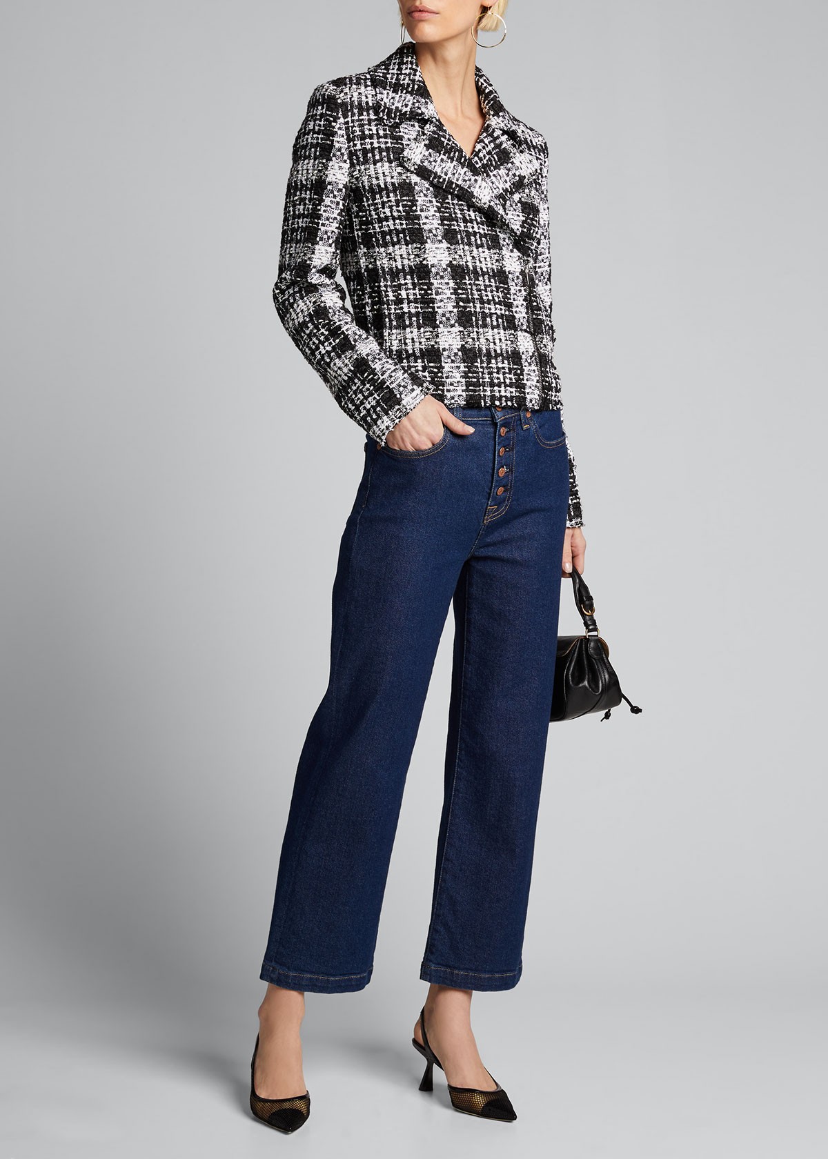 Theory Slim Moto Tweed Jacket