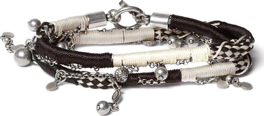 Saint Laurent Woven and Silver-Tone Bracelet