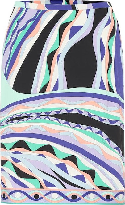 Emilio Pucci Printed silk-blend jersey skirt