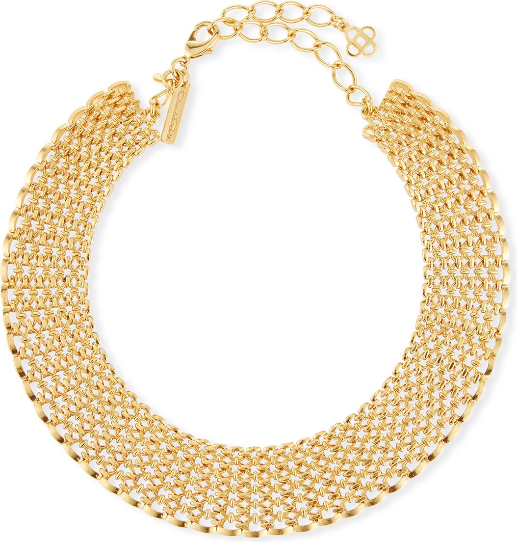 Oscar De La Renta Linked Chain Choker Necklace