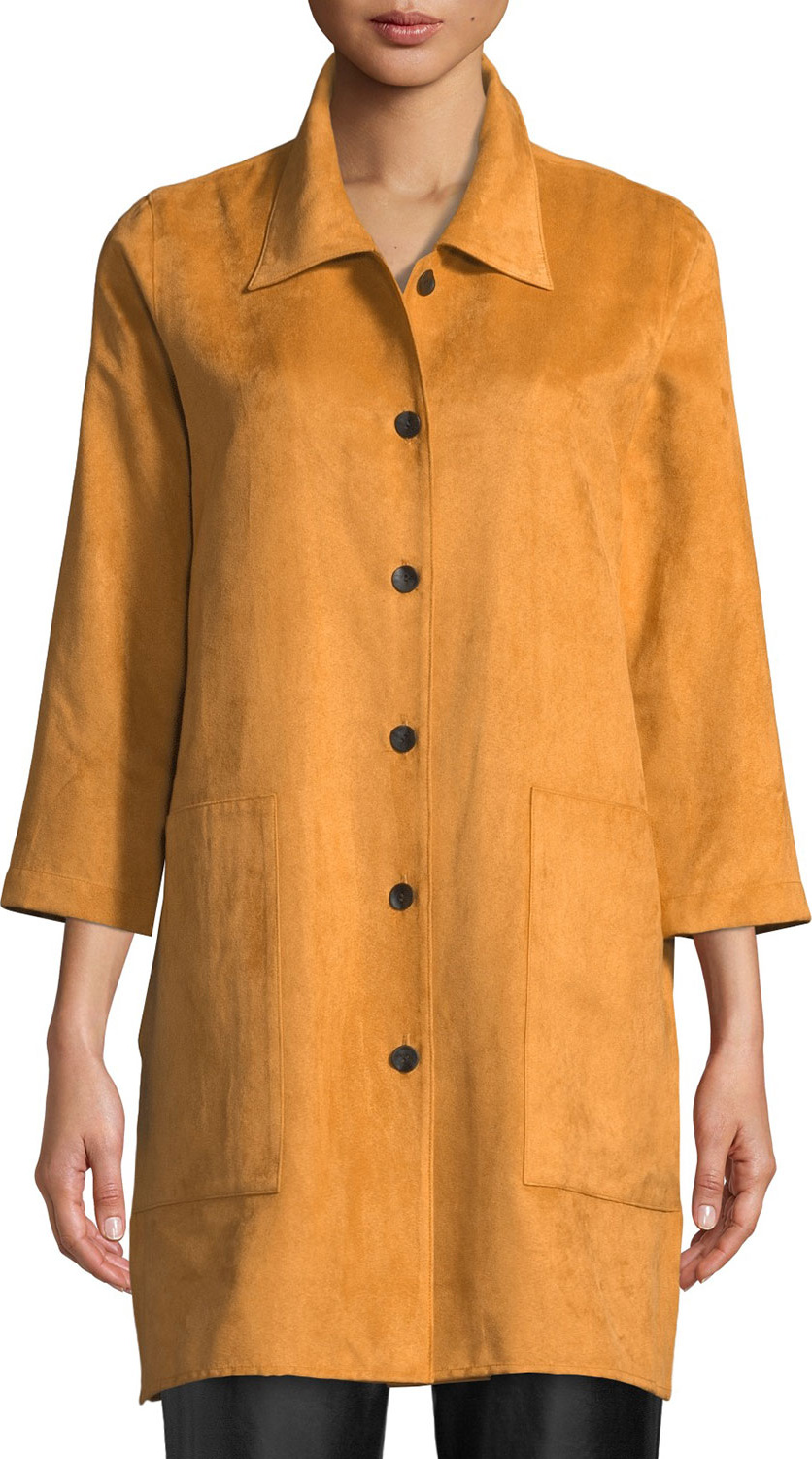 Caroline Rose Modern Faux-Suede Shirt