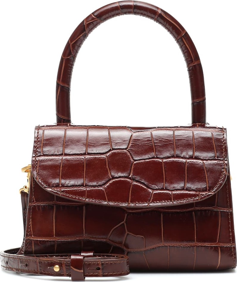 By Far Mini croc-effect shoulder bag