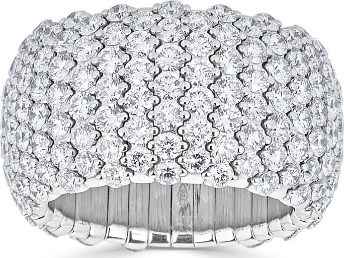 ZYDO Stretch 18k White Gold Diamond Ring, 3.3tcw