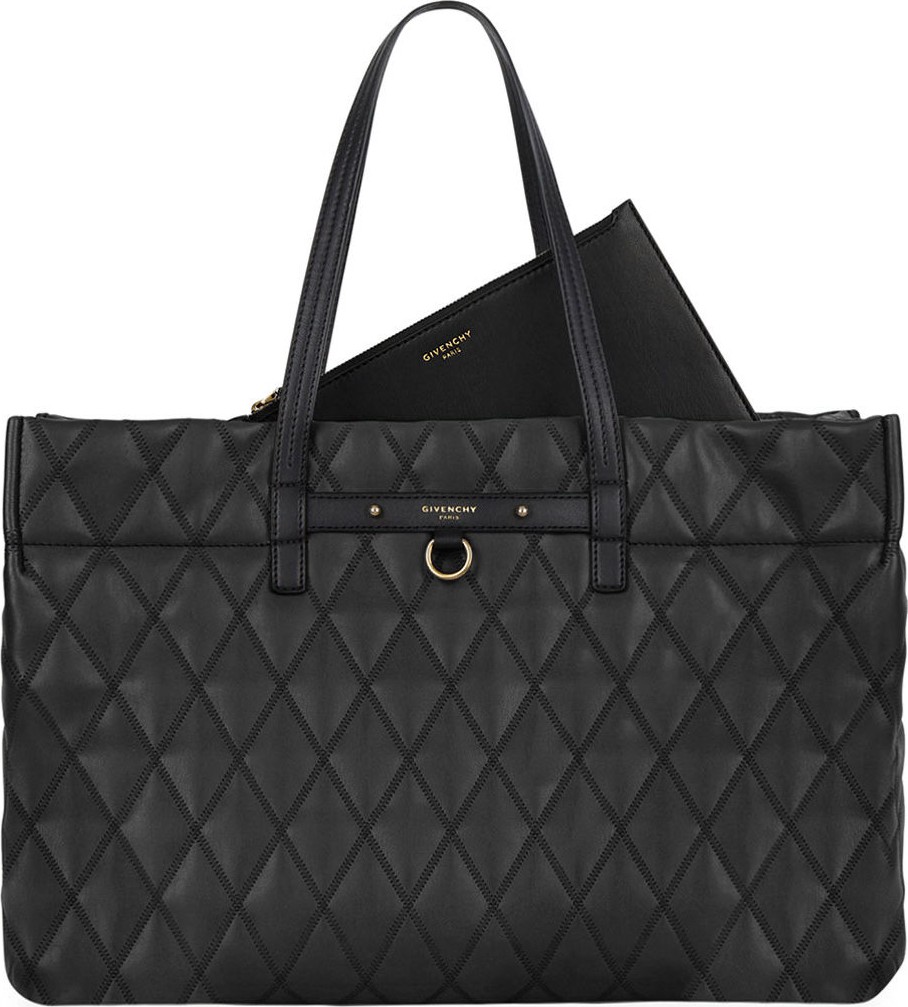 Givenchy Duo Shopper East-West Losange Rubberized Canvas Tote Bag
