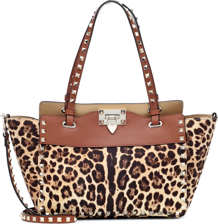 Valentino Valentino Garavani Rockstud Small leopard-print tote