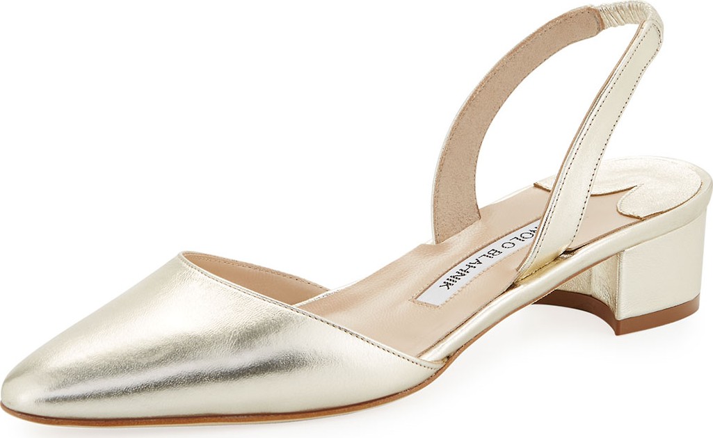Manolo Blahnik Aspro 30mm Napa Slingback Pump