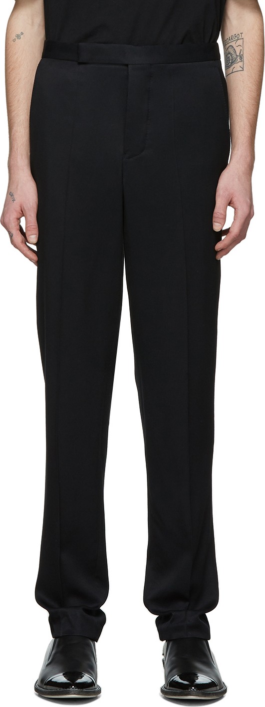 Haider Ackermann Black Narrow Waistband Trousers