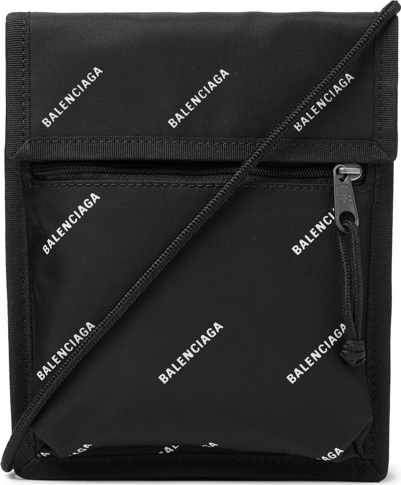 Balenciaga Logo-Print Canvas Pouch