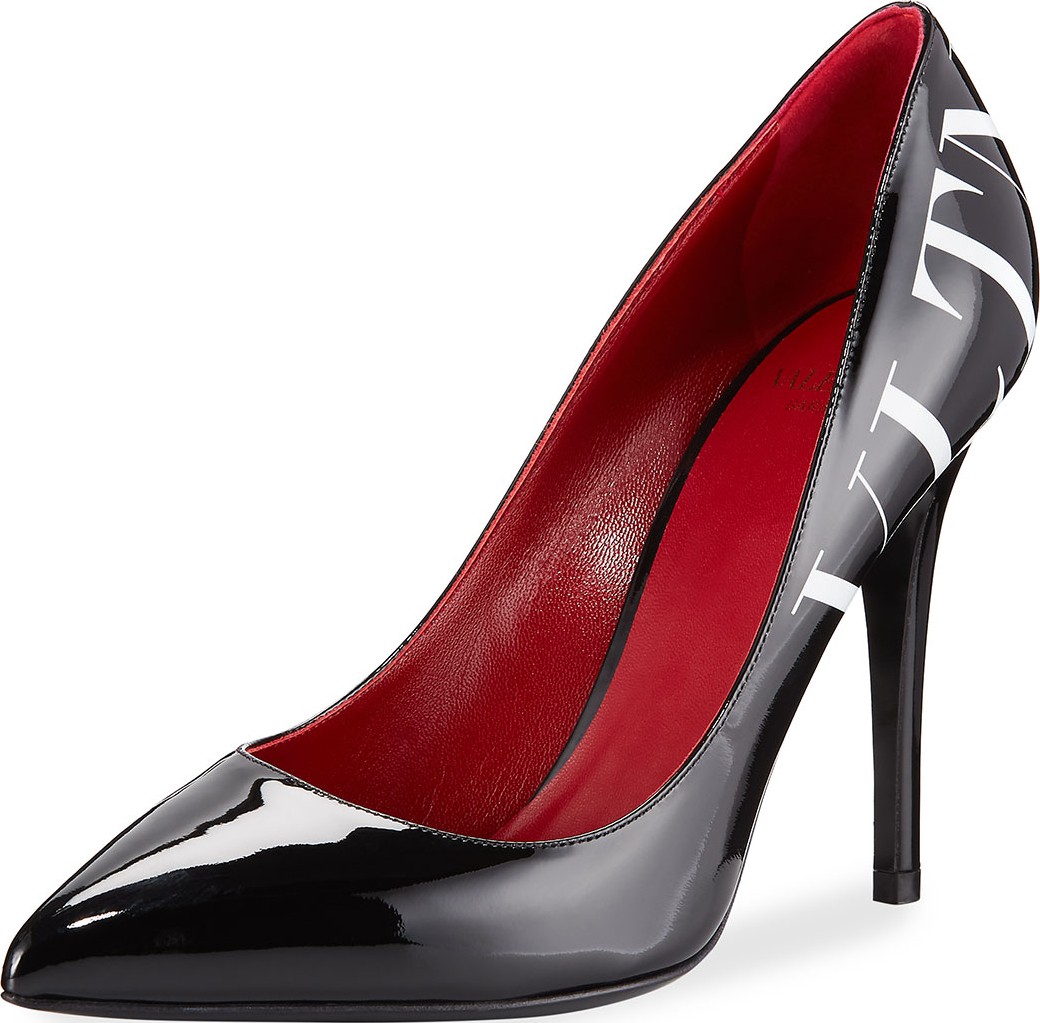 Valentino VLTN Patent Pointed-Toe Pumps