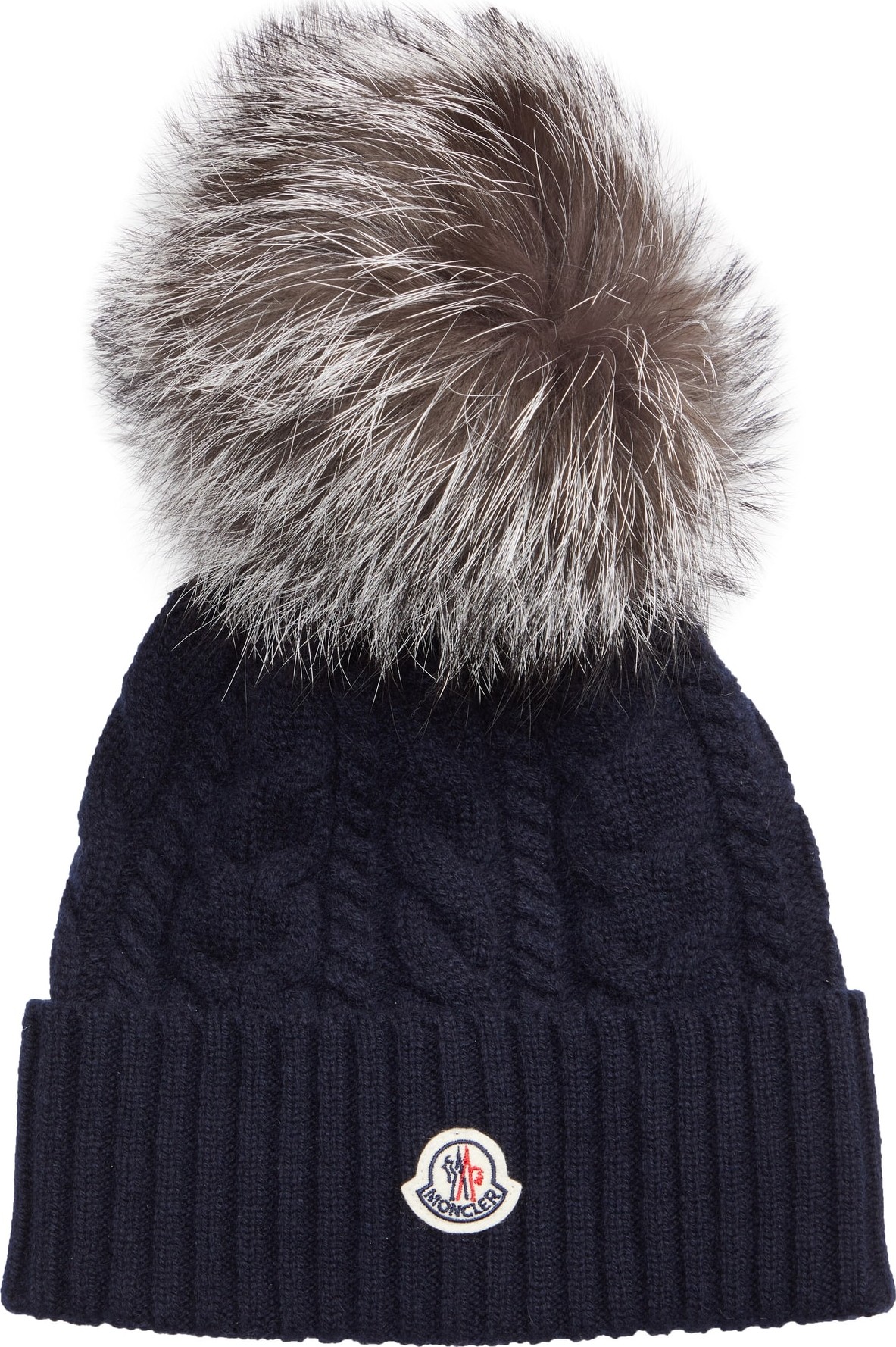 Moncler Genuine Fox Fur Pom Wool Beanie