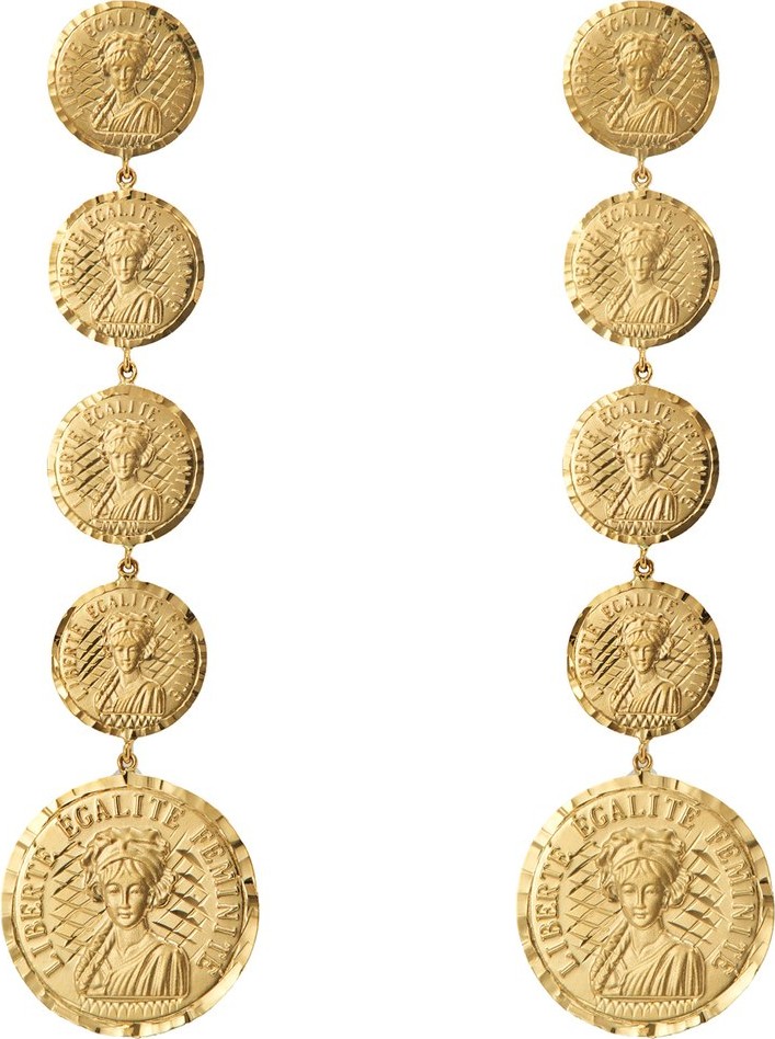 Anissa Kermiche Louise D’Infinie 18kt gold coin earrings