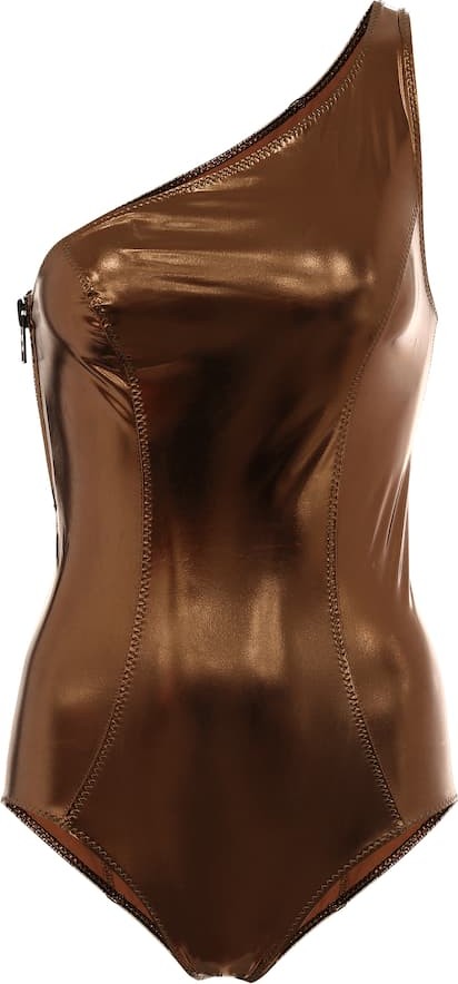 Lisa Marie Fernandez Arden one-shoulder PVC swimsuit