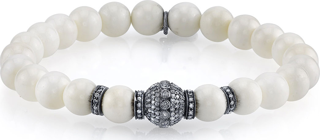 Sheryl Lowe 8MM BONE BRAC OS PAVE DIA BE