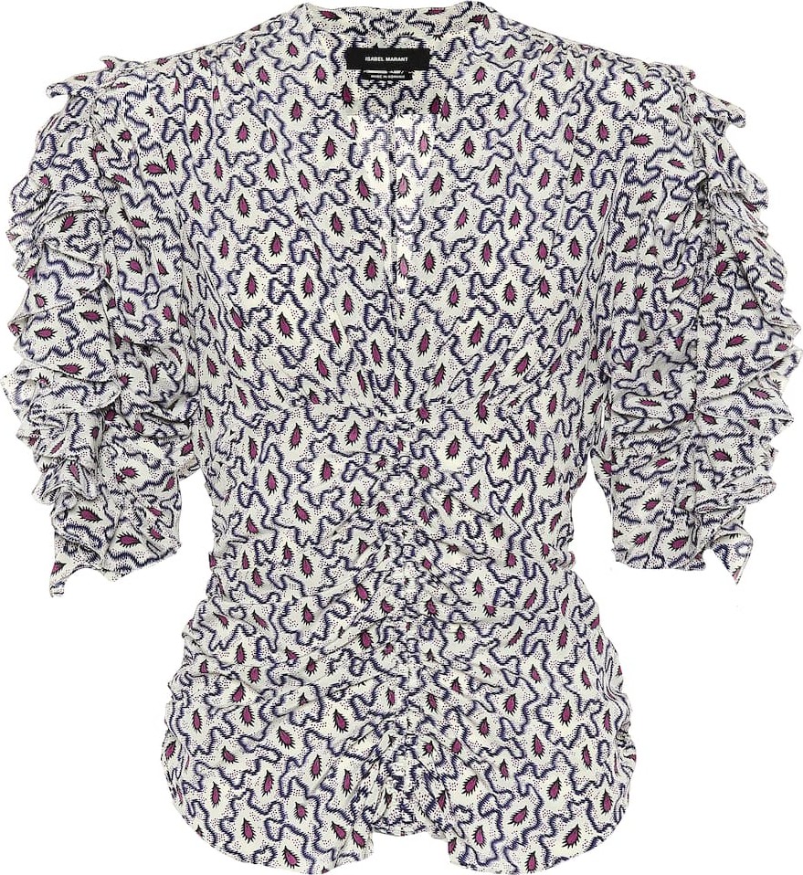 Isabel Marant Andora printed silk top