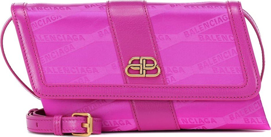 Balenciaga Shift leather-trimmed shoulder bag