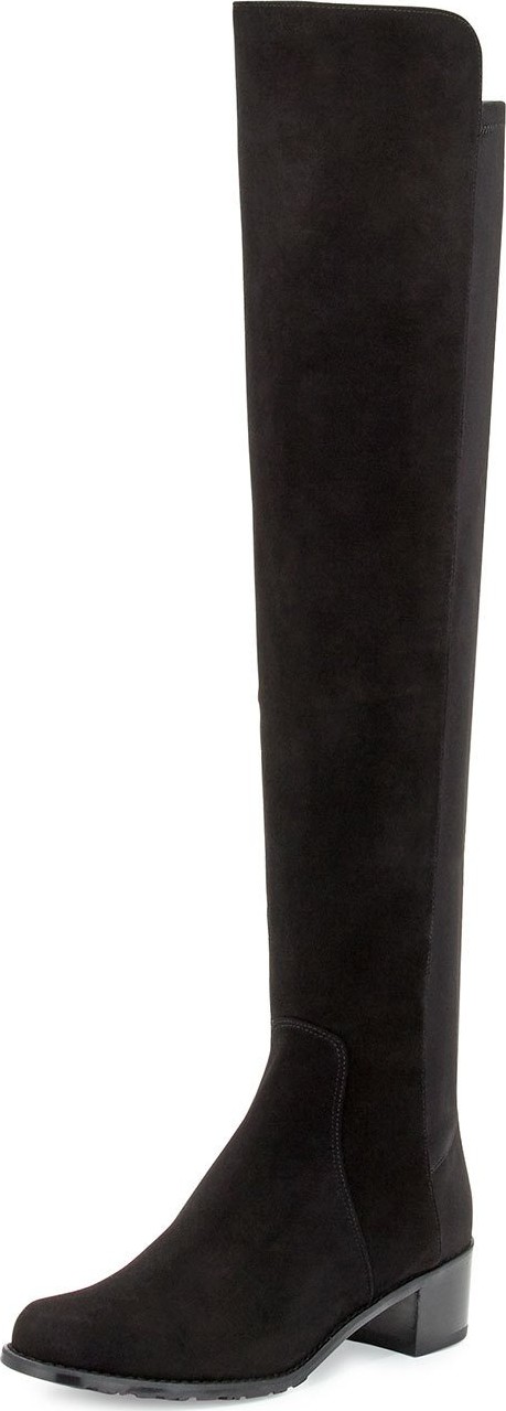 Stuart Weitzman Reserve Suede Over-the-Knee Boots, Black