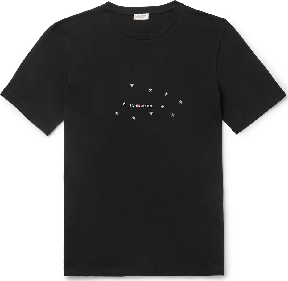 Saint Laurent Logo-Print Cotton-Jersey T-Shirt