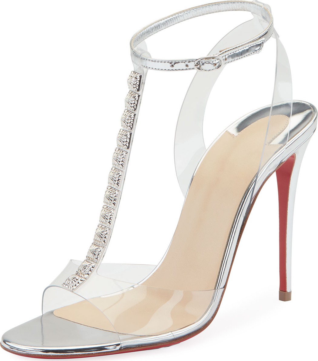 Christian Louboutin Jamais Assez 100 See-Through Red Sole Sandals