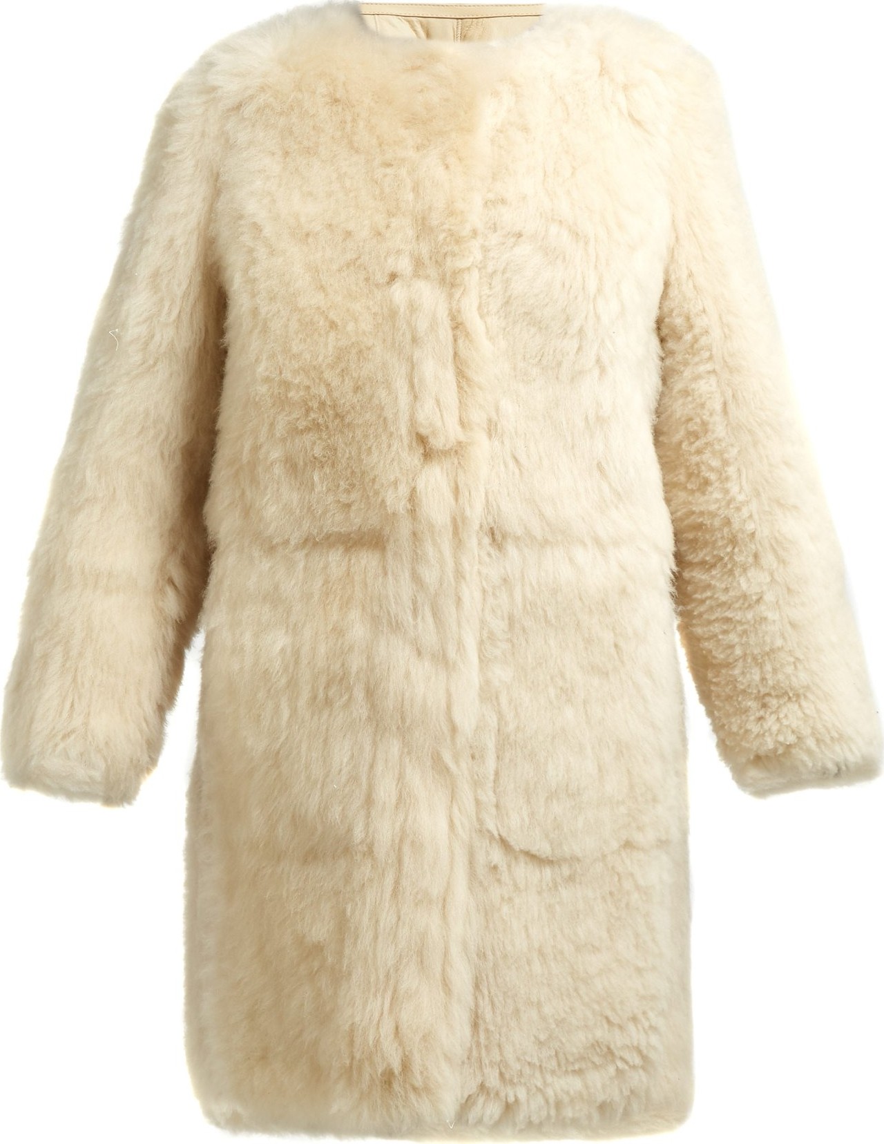 Yves Salomon Collarless shearling coat